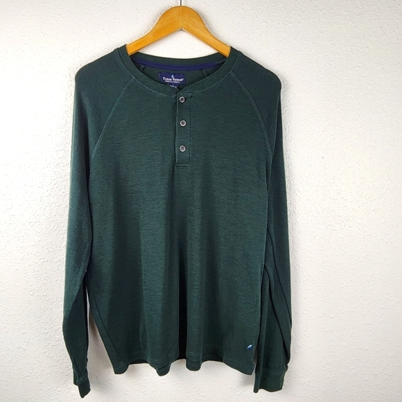 Tailor Vintage Scarab Lightweight Stretch Waffle Henley Long Sleeve Men's Size L - Picture 1 of 8